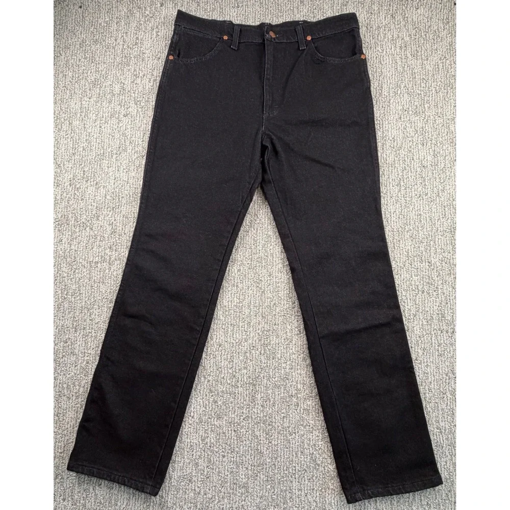 Wrangler Cowboy Cut Jeans Mens 35x32 Black‎ Slim Fit 938 Stretch Denim NWT